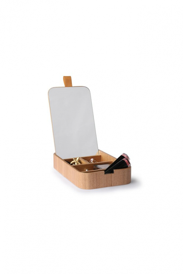 HKliving | Tárolódoboz tükrös fedéllel | Willow wooden mirror box | Solinfo Shop