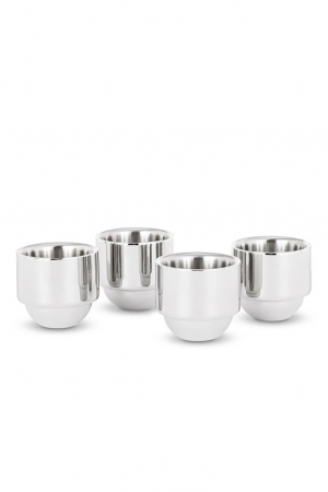 Tom Dixon, Brew espresso cups x4, stainless steel, Brew eszpresszós csészék, króm, rozsdamentes acél