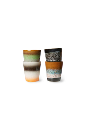 HKliving | 70s Ceramics Good Vibes ristretto csésze szett | 70s Ceramics Good Vibes Ristretto Mug Set of 4 | Home of Solinfo