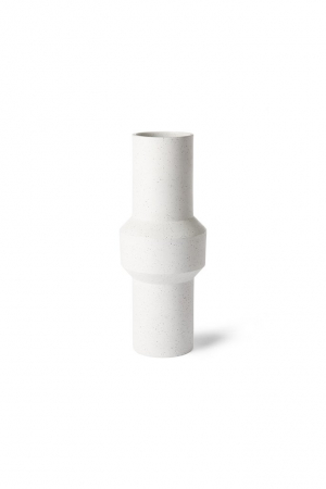 HKliving | Fehér agyag váza, egyenes L | Speckled clay vase straight L | Solinfo Shop