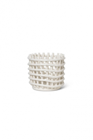 ferm LIVING | Kicsi törtfehér kerámia kosár | Ceramic Basket - Small Off-White | Home of Solinfo