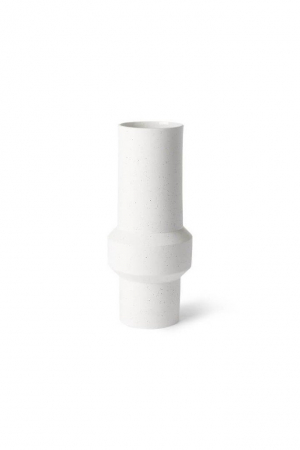 HKliving | Fehér agyag váza, egyenes | Speckled clay vase straight | Solinfo Shop
