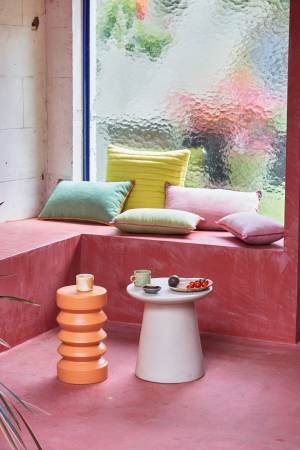HKliving | Kerámia terrakotta lerakóasztal | Stonewear Side Table Terra| Home of Solinfo