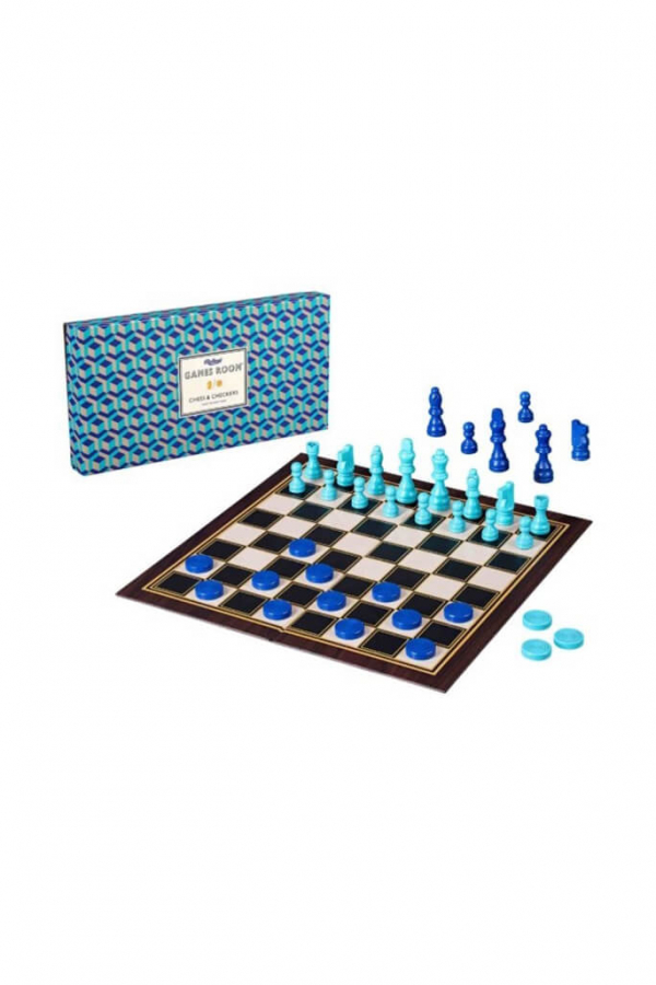 Games Room | Chess & Checkers kék sakk készlet | Chess and Checkers blue | Home of Solinfo