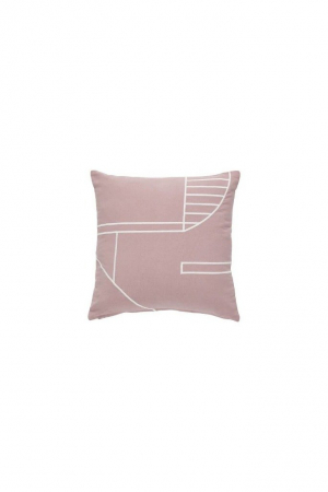 Hübsch | Hübsch párna, pamut, rózsaszín / fehér | Hübsch Cushion pink/white | Solinfo Shop