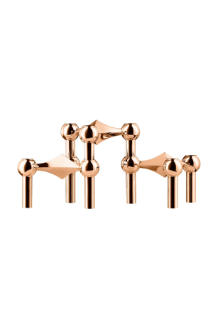 STOFF Nagel | Rozé arany gyertyataró szett | Rose gold Candle Holder Set of 3 | Home of Solinfo