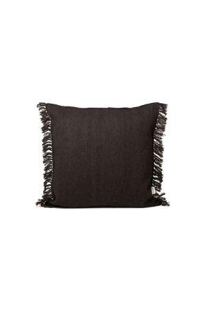 fermLIVING | Kelim rojtos sötétbarna párna |  Kelim Fringe Cushion L Dark Melange | Home of Solinfo