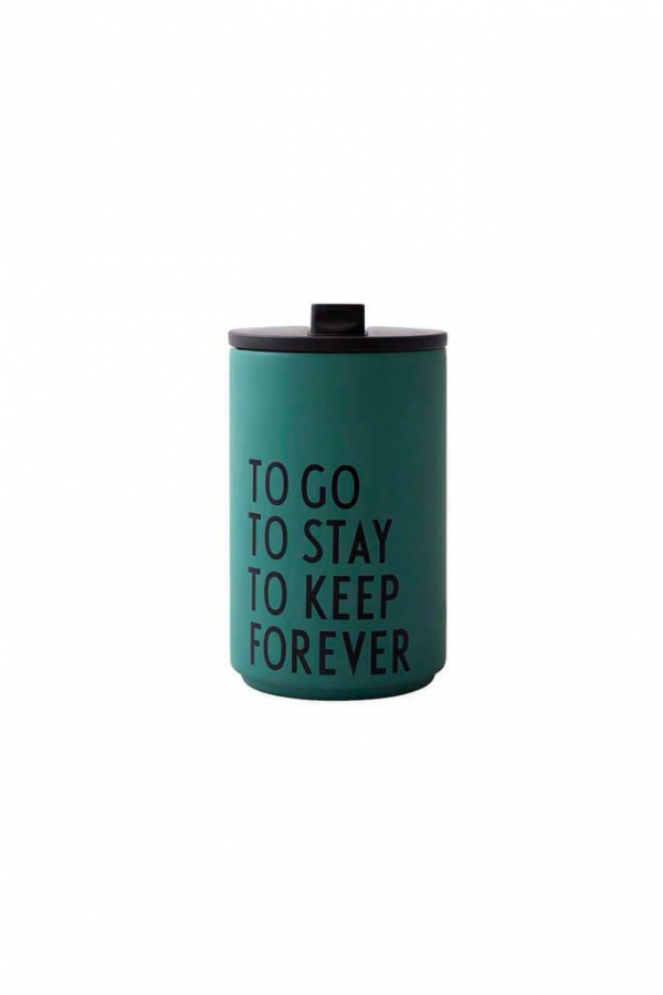 Design Letters | To go sötétzöld hőszigetelt pohár | Insulated cup To go dark green | Solinfo Shop
