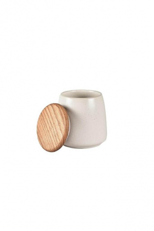 Bitz | Kőedény krémszínű tároló | Stoneware jar cream 12 cm | Home of Solinfo