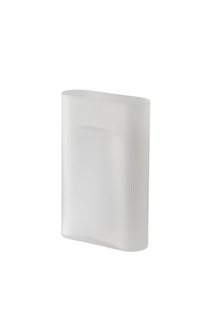 Ridge fehér üveg váza 35 cm
