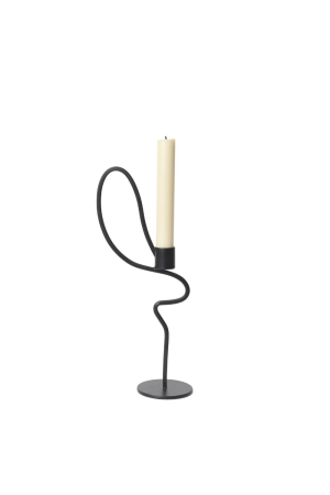 ferm LIVING | Valse fekete gyertyatartó | Valse Candle Holder High Black | Home of Solinfo