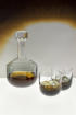 Tom Dixon Tank whisky dekantáló és pohár szett | Tank whiskey glasses x2, black | Solinfo Shop