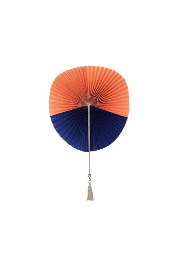 Broste Copenhagen | Saba papír legyező dekoráció, narancs-kék | Saba paper fan, orange-blue | Solinfo Shop