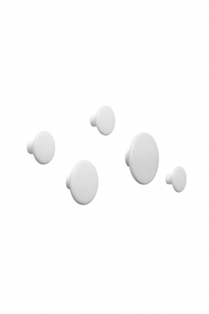 Muuto | Fa akasztó szett, fehér | Wood dots set, white | Solinfo Shop