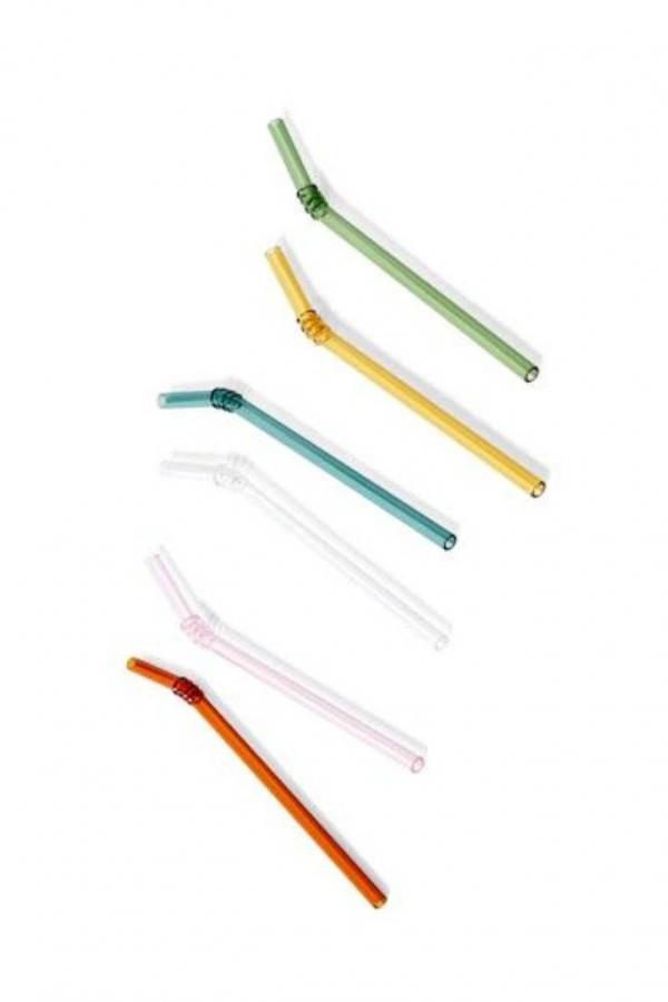 Hay színes boroszilikát üveg többször használható Sip szívószál szett, multicolor, borosilicate glass, reusable Sip straw set