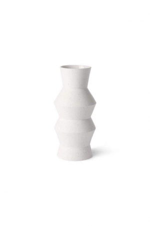 HKliving | Fehér agyag váza, szögletes | Speckled clay vase angular | Solinfo Shop