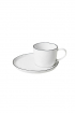 Broste fehér porcelán csésze és csészealj, minimal design white porcelain cup with saucer