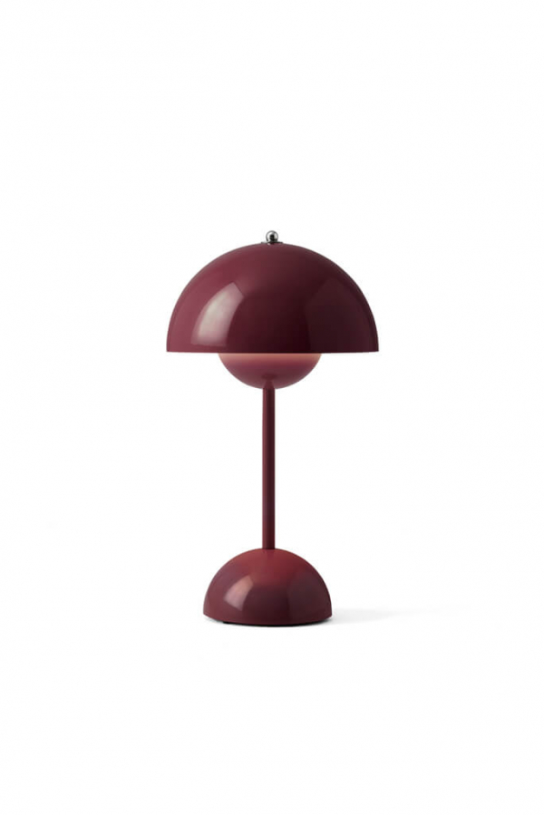 Flowerpot VP9 sötétlila hordozható lámpa | Flowerpot VP9 dark plum | &Tradition | Home of Solinfo