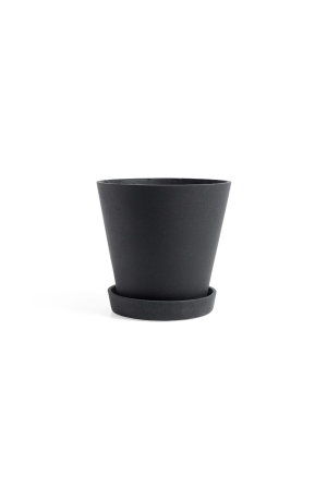 HAY | Fekete kaspó alátéttel XL | Flowerpot with Saucer XL Black | Home of Solinfo