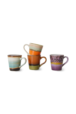 HKliving | 70's Ceramics Retro eszpresszó csésze szett | 70s Ceramics Retro espresso mug set | Home of Solinfo 