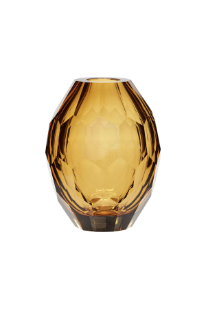  Hübsch | Facet borostyán váza | Facet Vase Amber | Home of Solinfo