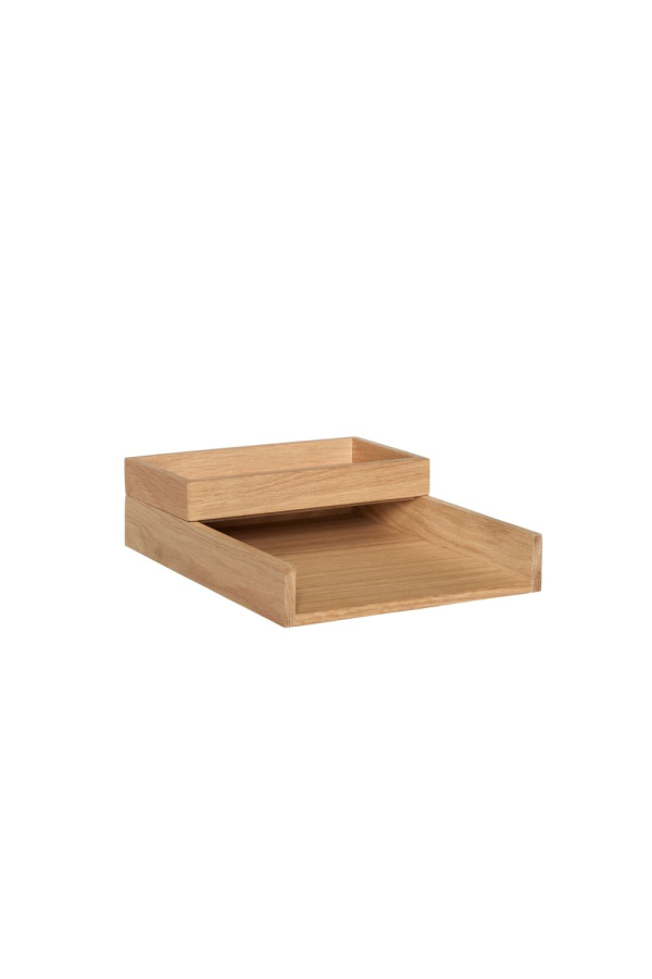 Hübsch | Rail asztali rendszerező | Rail Desk Organiser Natural Set of 2 | Home of Solinfo