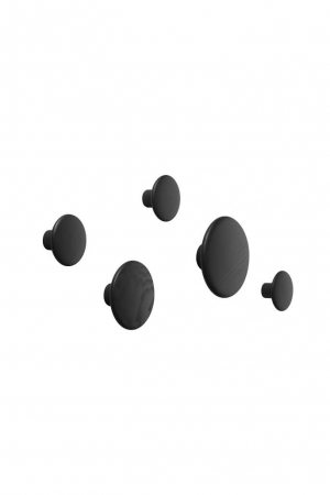Muuto | Fa akasztó szett, fekete | Wood dots set, black | Solinfo Shop