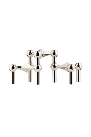 STOFF Nagel | Króm gyertyataró szett | Chrome Candle Holder Set of 3 | Home of Solinfo