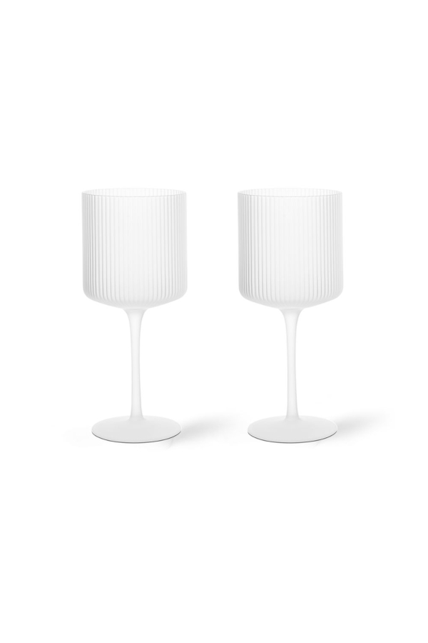 ferm LIVING | Ripple Frosted vörösboros pohár szett | Ripple Red Wine Glasses Frosted | Home of Solinfo