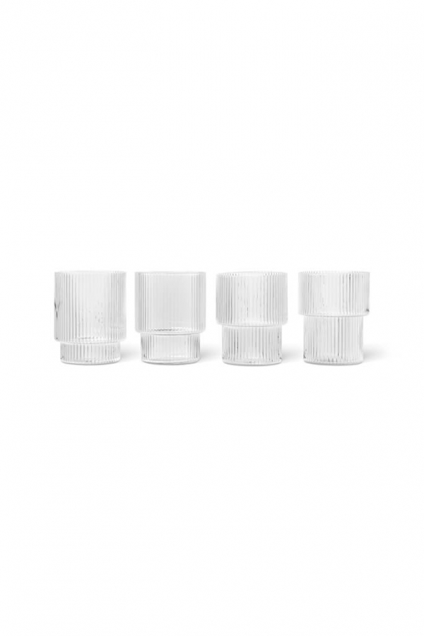 ferm LIVING | Ripple pohár szett (4 db) | Ripple Glasses (Set of 4) Clear | Home of Solinfo