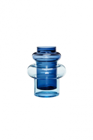  Hübsch | Kék üveg váza | Vase glass blue | Home of Solinfo