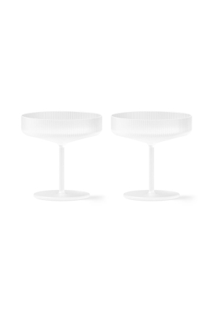 ferm LIVING | Ripple Frosted pezsgőspohár szett | Ripple Champagne Glasses Frosted | Home of Solinfo