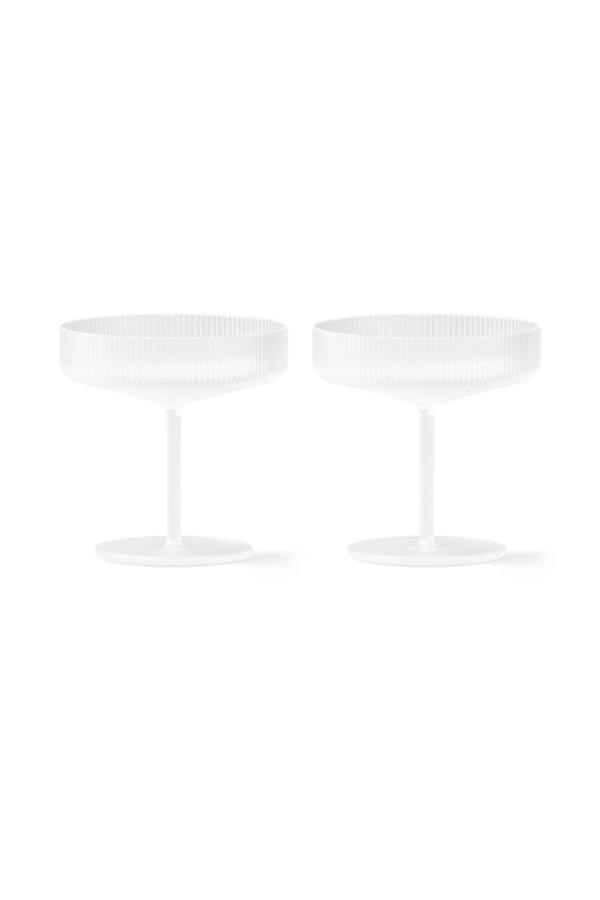 ferm LIVING | Ripple Frosted pezsgőspohár szett | Ripple Champagne Glasses Frosted | Home of Solinfo