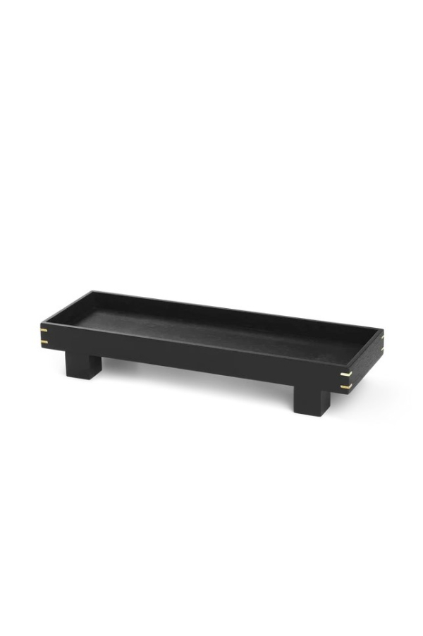 fermLIVING | Bon kicsi fekete fa tálca  | Bon wooden tray black x small | Home of Solinfo