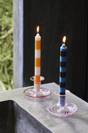 HAY | Csíkos gyertya szett | Stripe candle set bright | Home of Solinfo