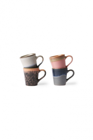 HKliving | 70s Ceramics eszpresszó csésze szett | 70s Ceramics espresso mug set | Solinfo Shop