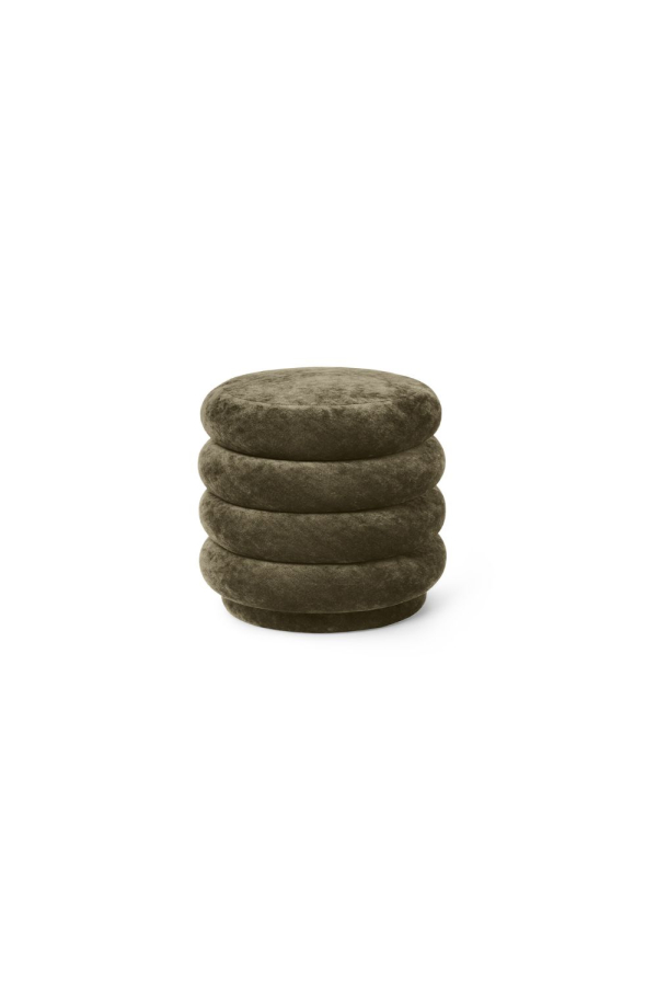 ferm LIVING | Forest bársony kerek puff | Pouf Round Faded Forest | Home of Solinfo