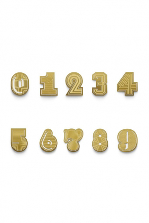 Tom Dixon, Tool the clip numbers, brass, iratkapocs, sárgaréz